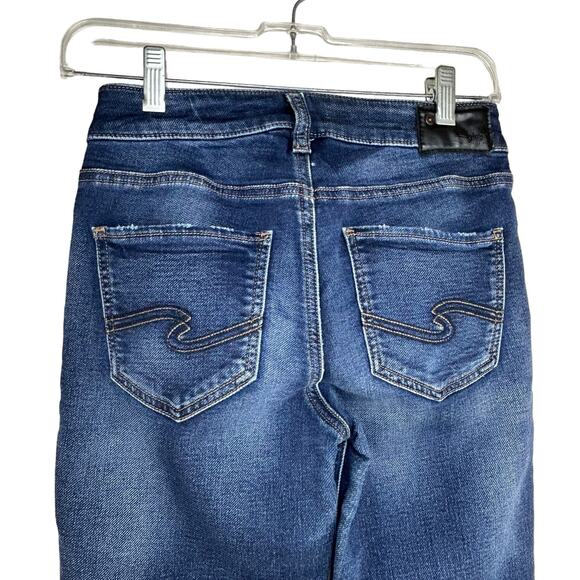 Silver Jeans Aiko Skinny Size 25 0 Dark Wash Mid-Rise Basics Emo Grunge - Picture 7 of 13